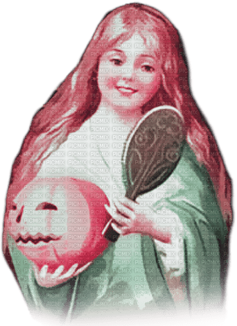soave  halloween vintage girl children pumpkin - ücretsiz png
