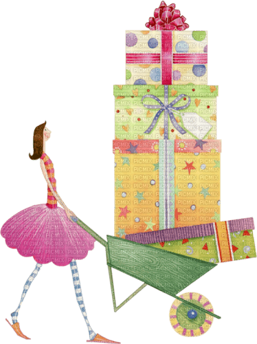 kikkapink deco scrap birthday woman gift - ücretsiz png