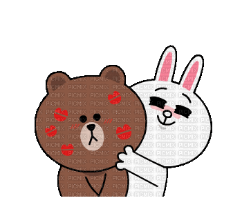 brown_&_cony love bunny bear brown cony gif anime animated animation tube  cartoon liebe cher heart coeur, brown__cony , love , bunny , bear , brown ,  cony , gif , anime 