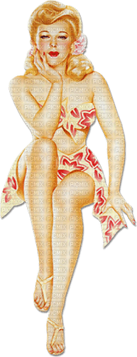 soave woman summer beach vintage pin up pink - δωρεάν png