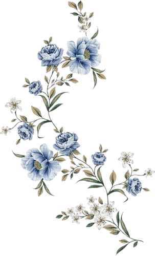 blue flowers deco - zdarma png