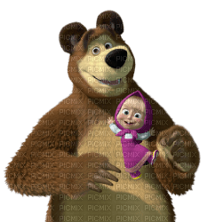 Kaz_Creations Masha & The Bear - безплатен png