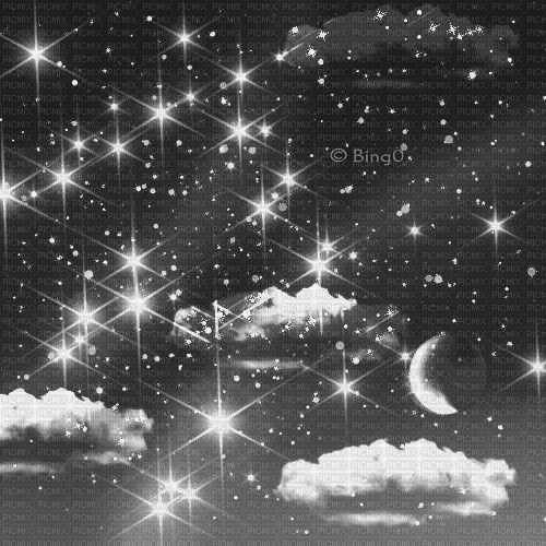 Y.A.M._Background stars sky black-white - Darmowy animowany GIF