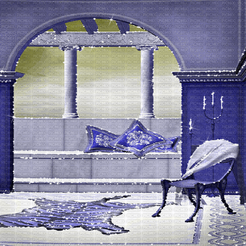 dolceluna blue animated glitter room - Besplatni animirani GIF