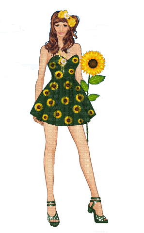 sunflower woman - Free PNG