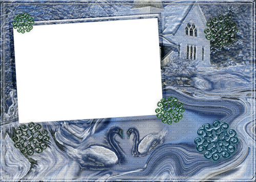 Frame Blue Landscape - Bogusia - 免费PNG