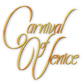 soave text carnival venice yellow orange - png gratuito