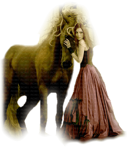 kvinna och häst----woman and horse - фрее пнг