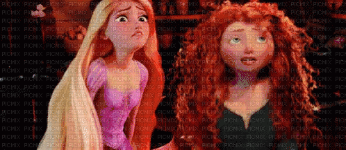 Rapunzel Merida - Zdarma animovaný GIF