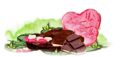 soave deco chocolate  heart valentine pink - Free PNG