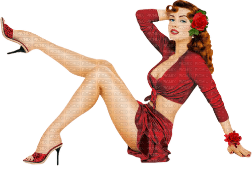 Vintage Redhead Woman - Free PNG