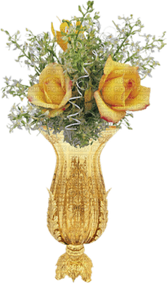 flowers in vase -yellow-minou52 - PNG gratuit