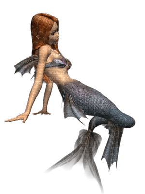 mermaid grey bp - Free PNG