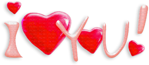 I Love You.Text.Hearts.Red.Pink - gratis png