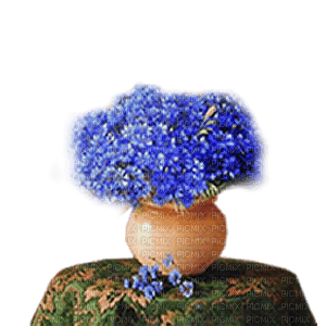 mesa jaron flores azules dubravka4 - png ฟรี