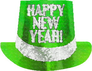 soave deco happy new year text hat animated - Gratis animeret GIF