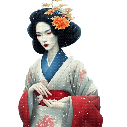 kikkapink winter geisha woman - Free PNG