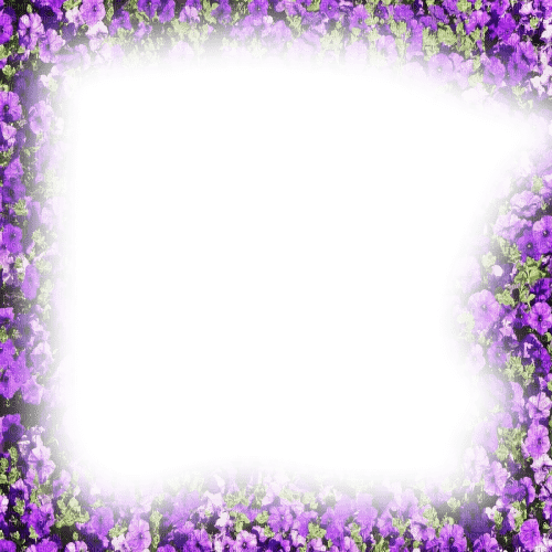 kikkapink spring vintage frame purple flowers - png grátis