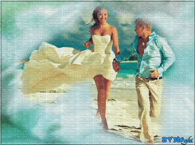 couple beach bp - Ingyenes animált GIF