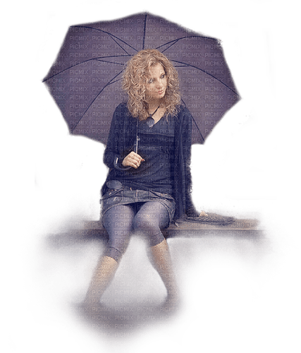 femme parapluie - Free PNG