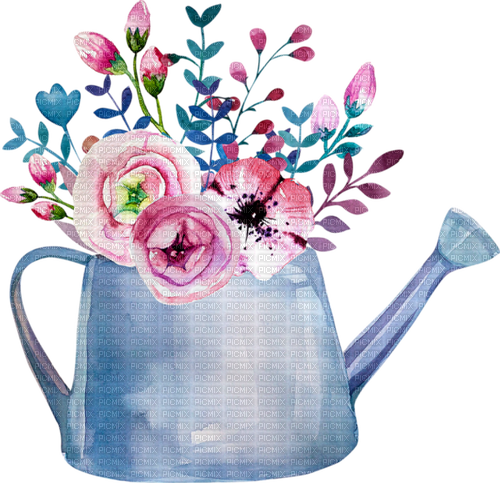 deco flower bouquet spring watercolor - 免费PNG