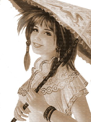 Y.A.M._Summer woman girl sepia - bezmaksas png