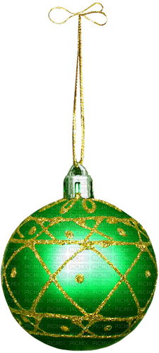 Christmas.Ornament.Green.Gold - zdarma png