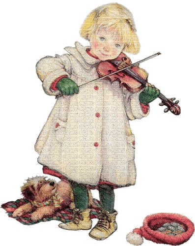 Girl, Geige, Vintage - безплатен png