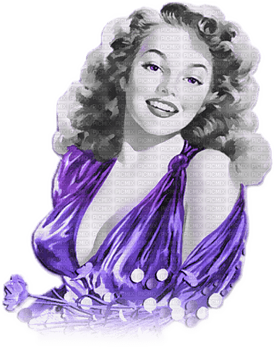 soave woman vintage pin up flowers black white - Free PNG