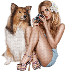 MUJER CON PERRO-RUBICAT - 免费PNG