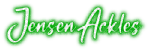 Jensen Ackles.Text.White.Green - By KittyKatLuv65 - nemokama png