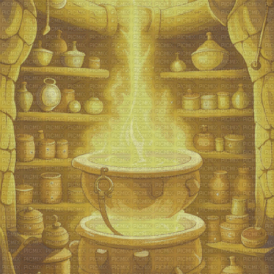 Yellow Wizards Cauldron Room - Bezmaksas animēts GIF
