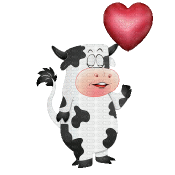 petite vache au grand coeur - GIF animado gratis
