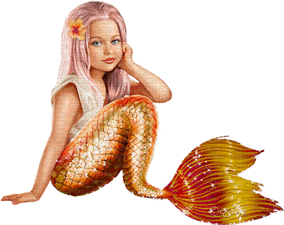 soave children girl summer mermaid animated - GIF animé gratuit