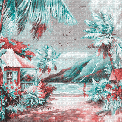 soave background animated summer tropical beach - Бесплатный анимированный гифка