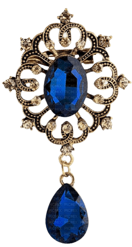Gems Brooch Blue - By StormGalaxy05 - gratis png