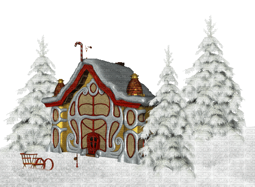 santa claus house - Ingyenes animált GIF