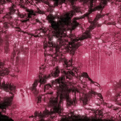 Pink Fantasy Forest - Δωρεάν κινούμενο GIF