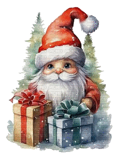 Santa Claus, gifts, Père Noël, cadeaux, Noël - Zdarma animovaný GIF