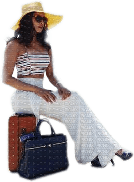 woman travel suitcase bp - 免费PNG