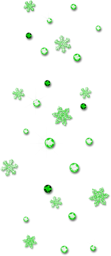 Snowflakes.Gems.Green - Free PNG