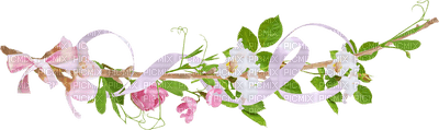 pink fleur deco pink flowers border - PNG gratuit