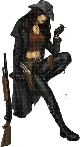 woman gunslinger - zadarmo png