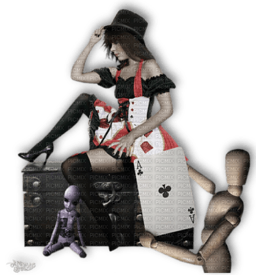 woman playing cards bp - bezmaksas png