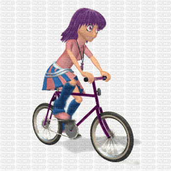 femme à vélo - Besplatni animirani GIF