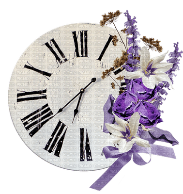 Purple Deco Clock - ingyenes png