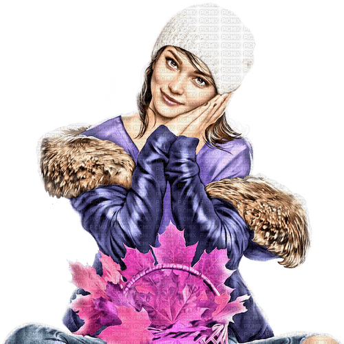 SM3 FEMALE FALL PUROPLE PINK IMAGE PNG - PNG gratuit