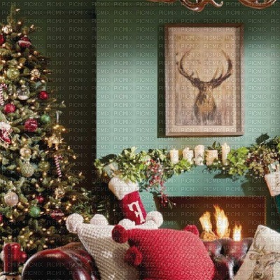 Green Christmas Room - PNG gratuit