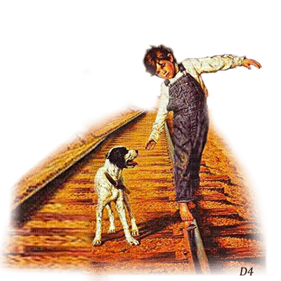 country children with dog vintage dubravka4 - 無料png