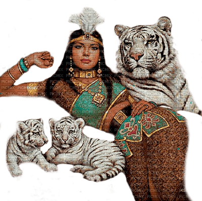 woman with tiger bp - безплатен png